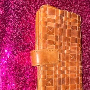 Chic Tan Woven Wallet